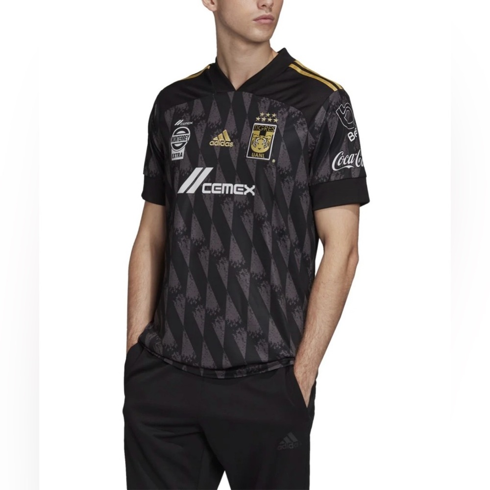 Men's Adidas Black Tigres UANL 2020/21 Third Replica Jersey‎ Sanchez 1 Soccer
